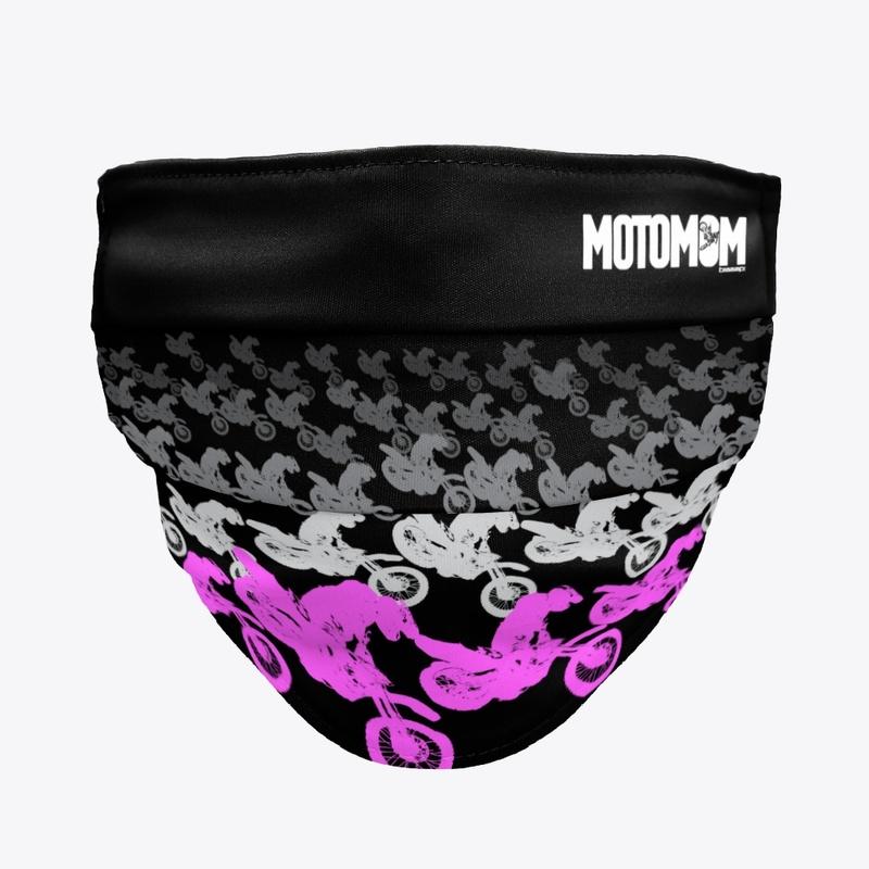 Pink and black Moto Mom MX Mask