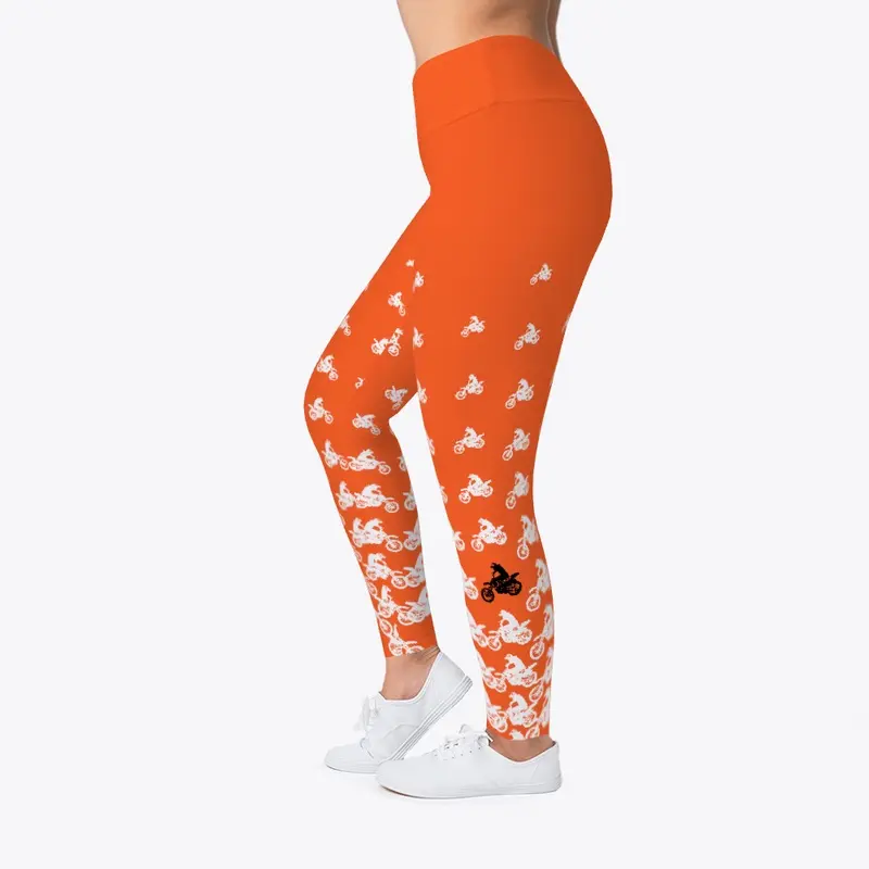 Motocross leggings Orange Strobe