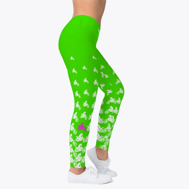 Motocross leggings Green Strobe